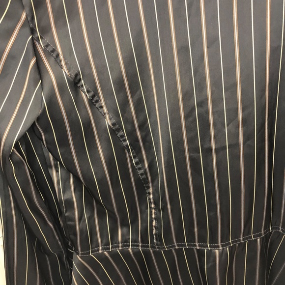 Neesh by DAR Black Stripe Blouse Button Up Shirt Medium - Picture 3 of 6